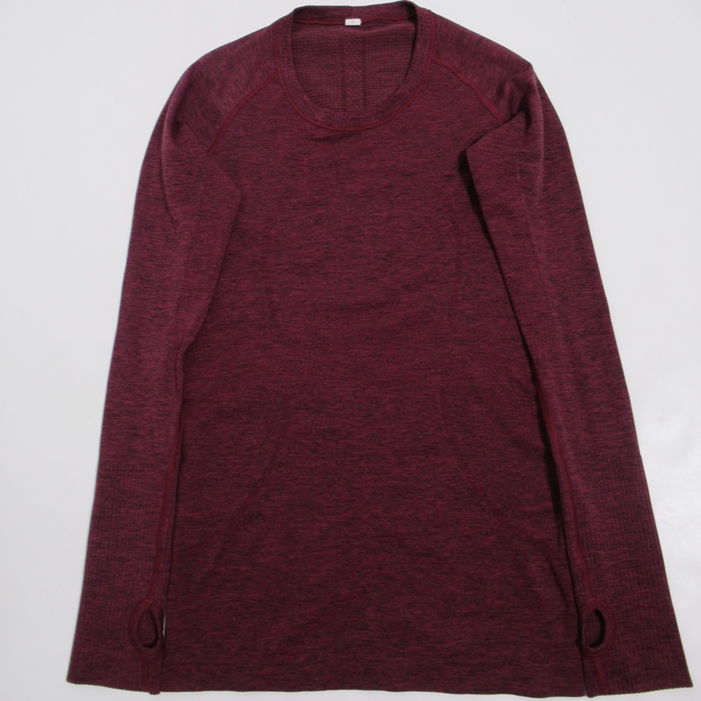 Lululemon Women's Swiftly Tech Long Sleeve Crew Star Ruby / Black Size 6